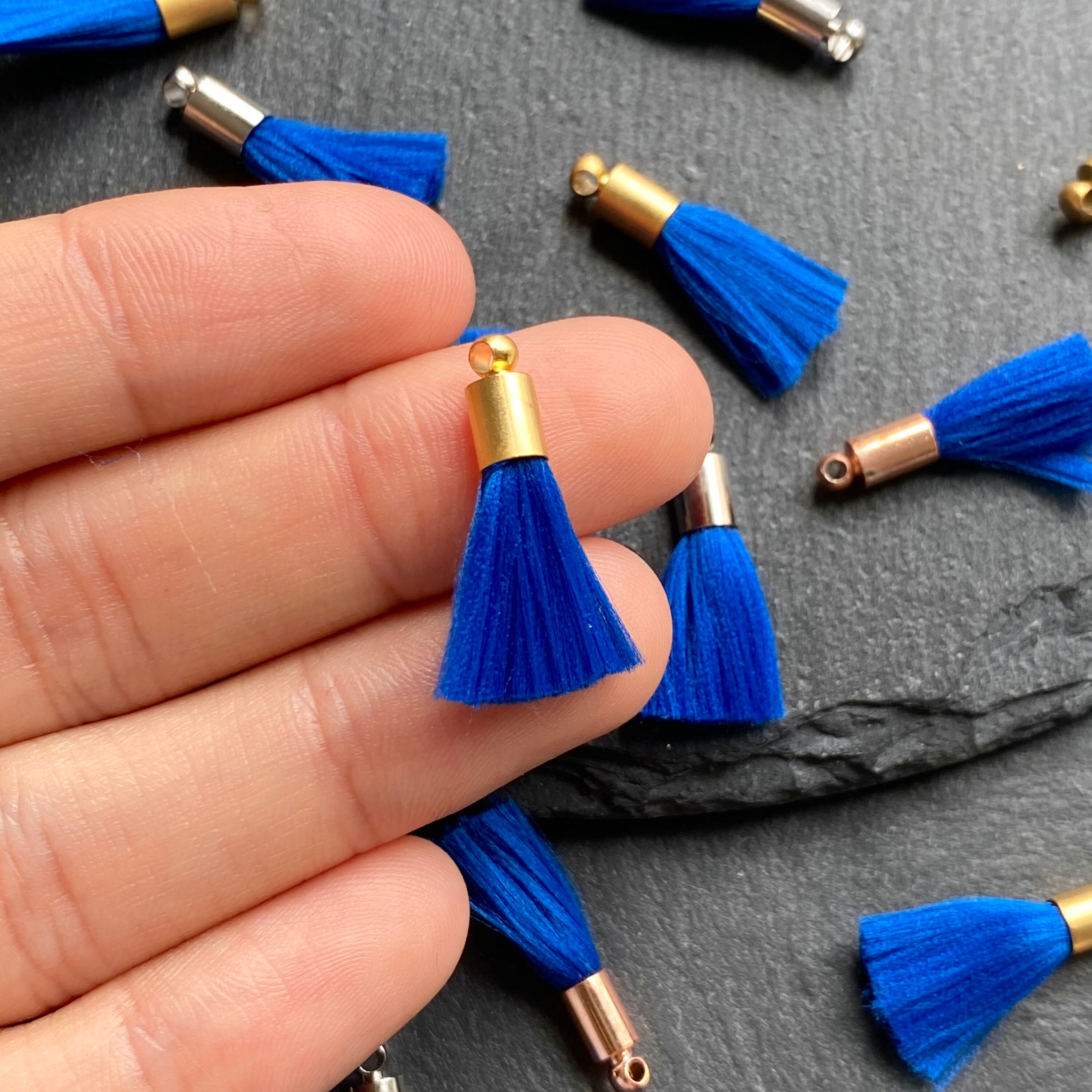 Marine blau Gold Mini Quasten für Ohrringe Diy Schmuck Etsy