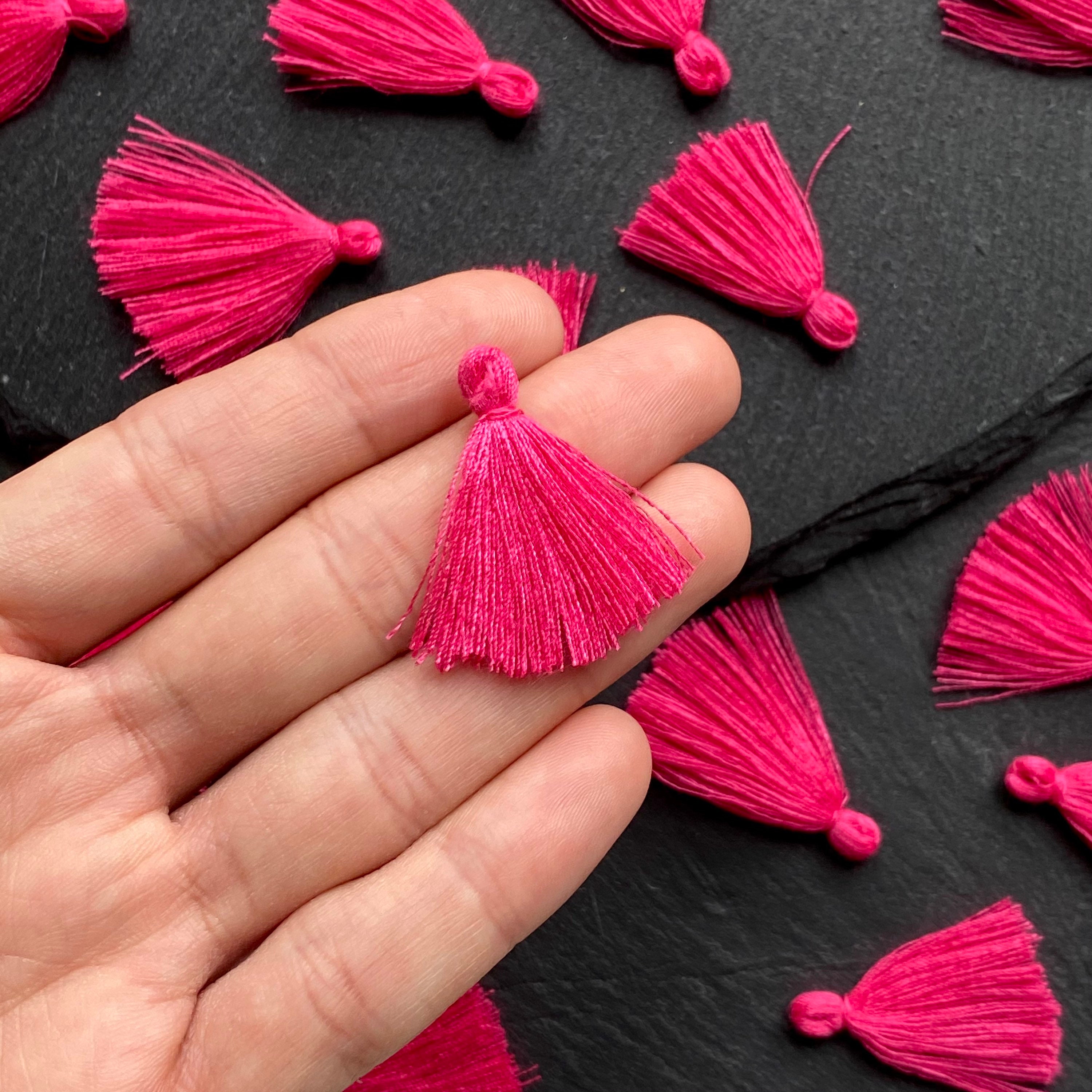 Neon Pink Wholesale Tassels Cotton Mini Tassels Handmade Etsy