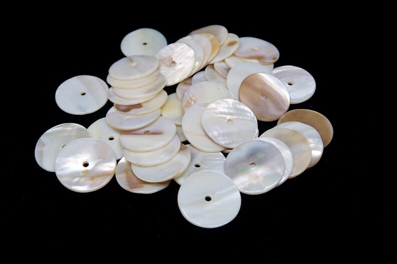 UNIQUE 50pcs Natural Shell MOP Beads Flat Round Mother of Etsy