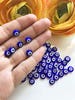 Flat dark blue evil eye glass beads, 6mm to 10mm evil eye glass beads, Dark blue flat beads, Turkish evil eye beads, wholesale beads 