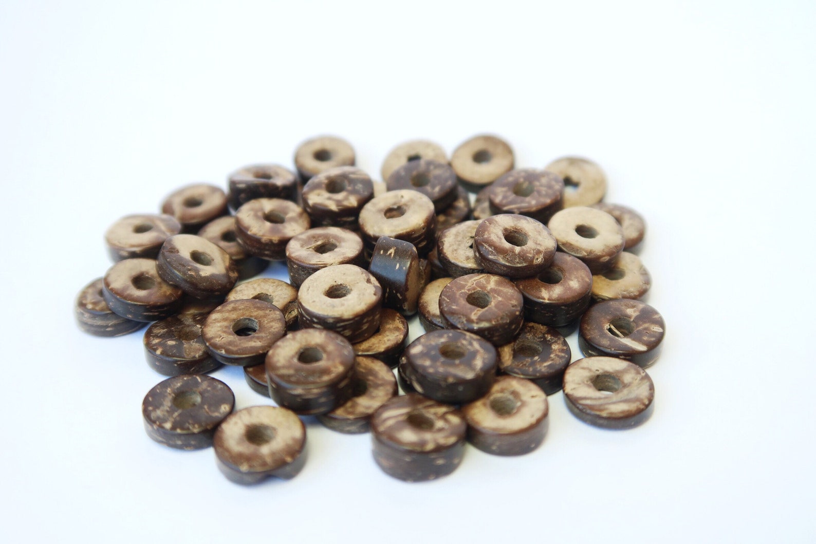 NATURAL Coconut Beads Flat Coconut Beads Beads for Jewelry Etsy