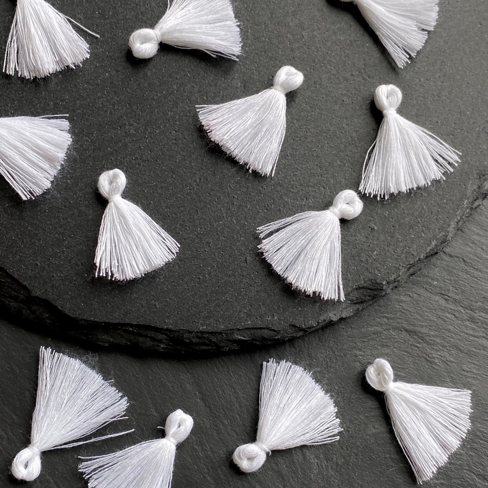 Weiße Mini Quasten 3cm Baumwolle Ohrring Quasten Diy Etsy