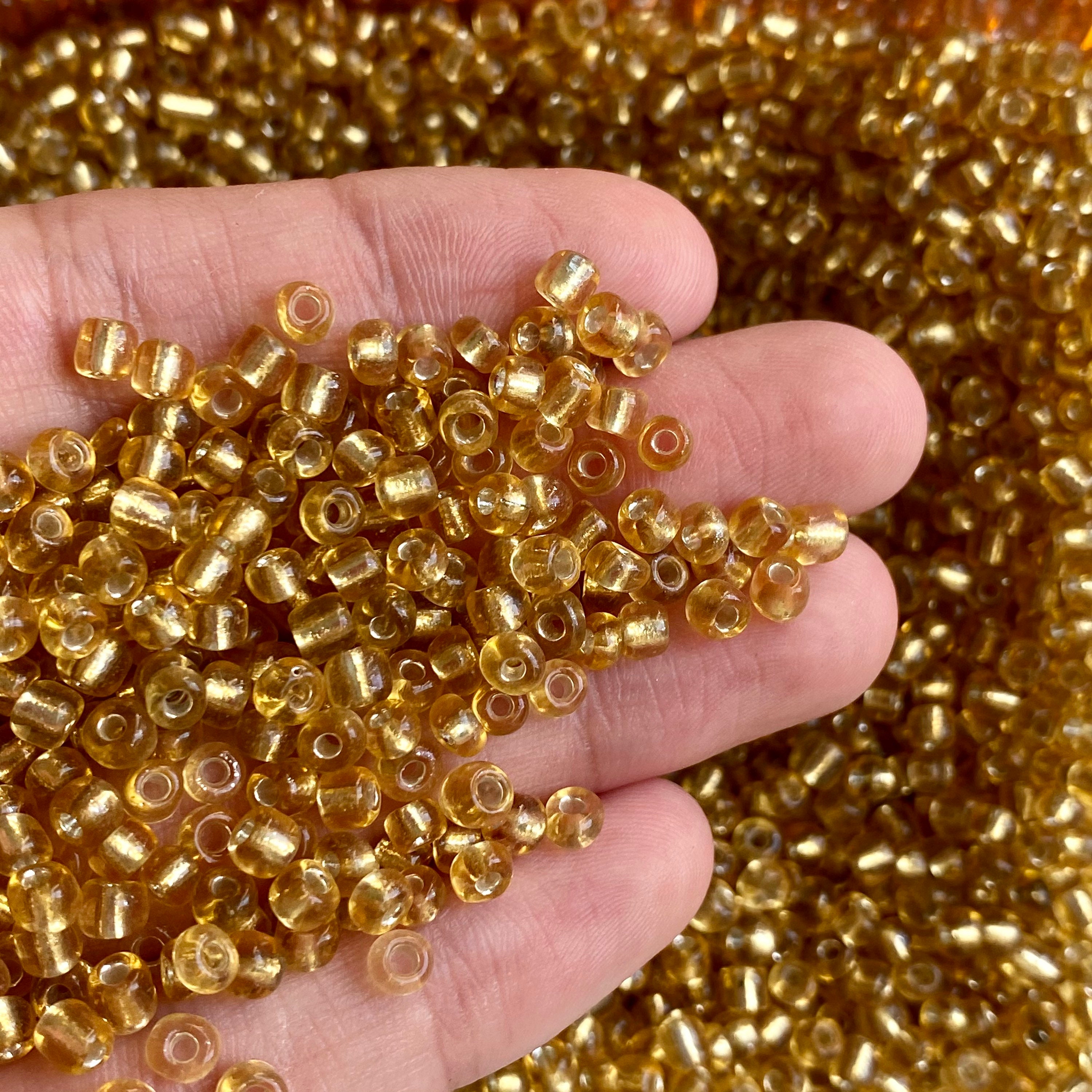 25gr Gold Seed Beads 6/0 Wholesale Seed Glass Tiny Beads | Etsy