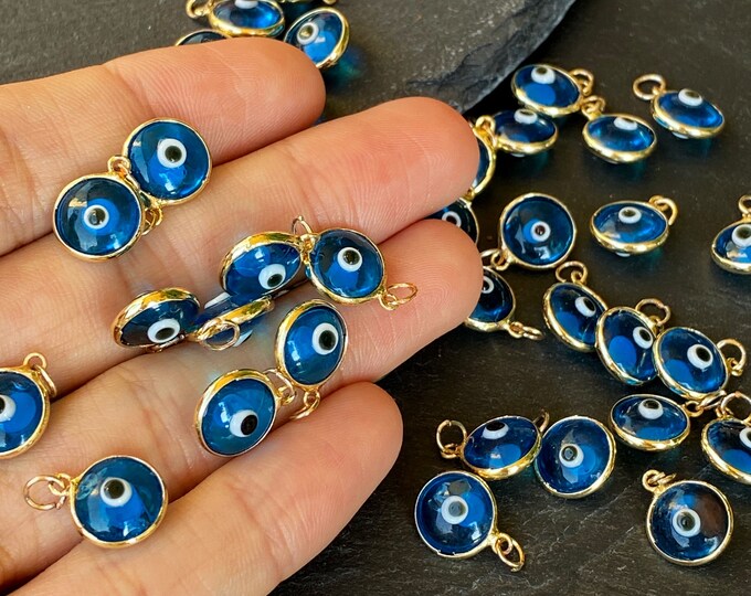 100pc Evil Eye Murano Glass Round Beads Necklace Glass Evil Etsy