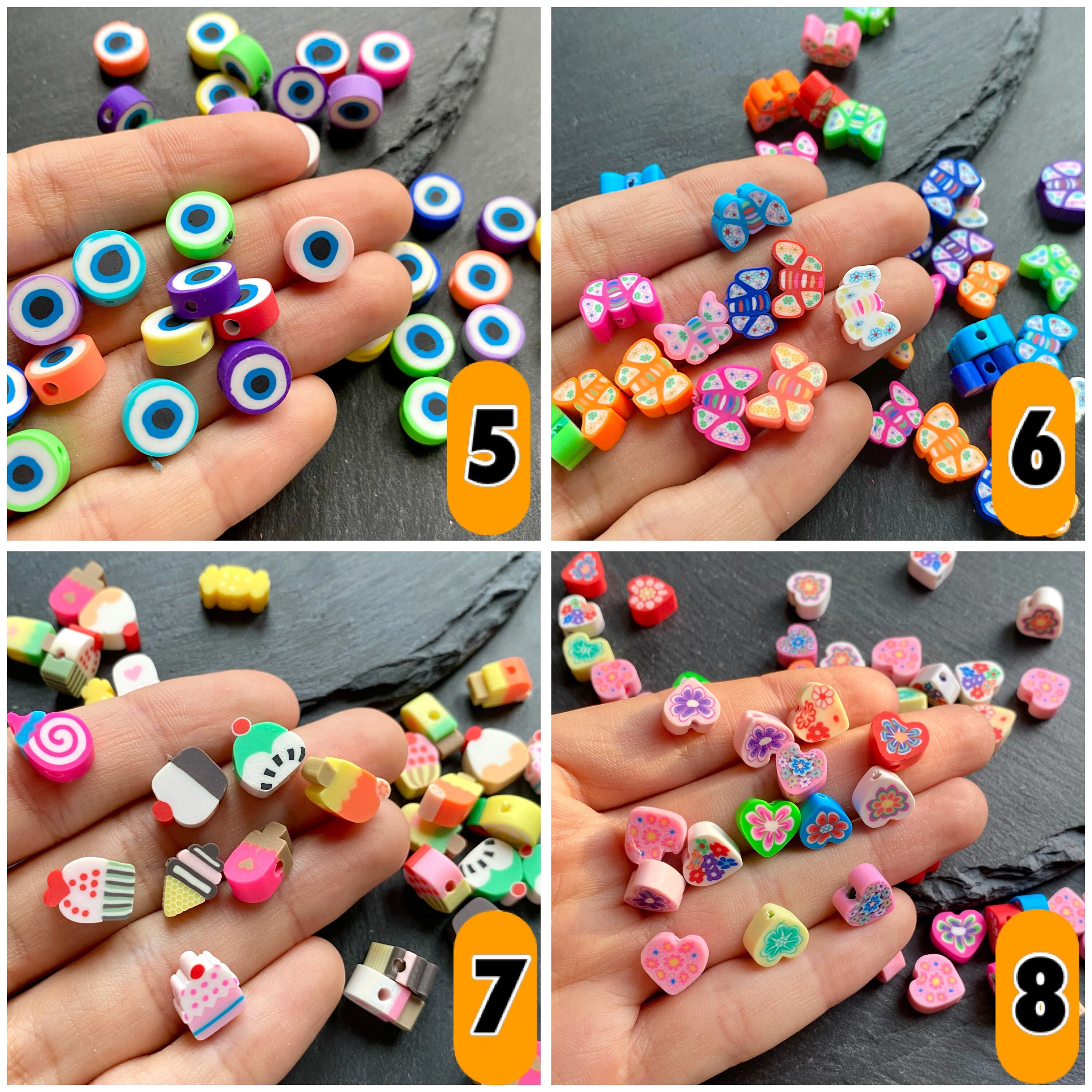 100pcs Wholesale Polymer Clay Fimo Beads Flower Clay Beads Etsy