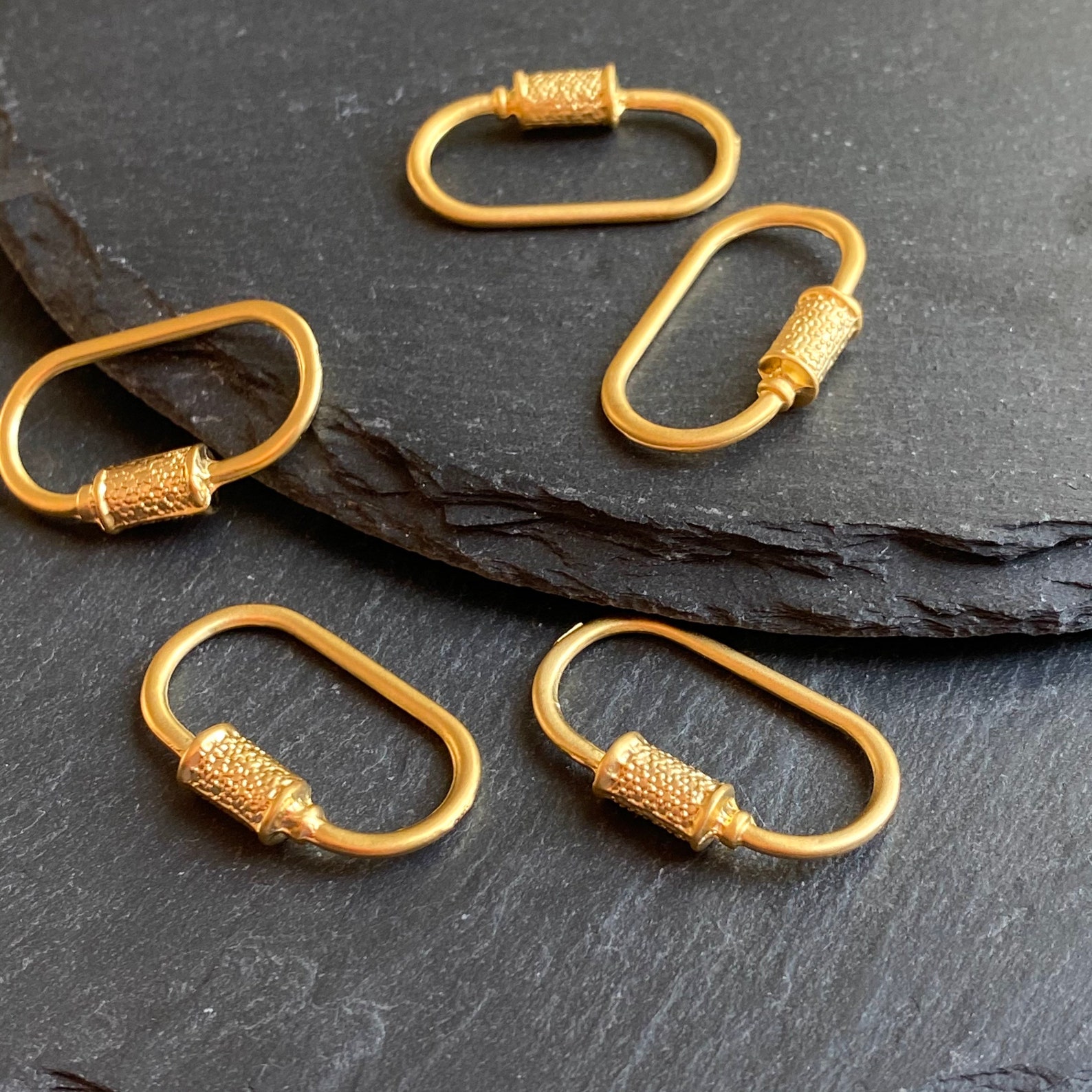 3pc Gold Large Oval Clasp Pendants For Necklace Gold Jewelry Etsy