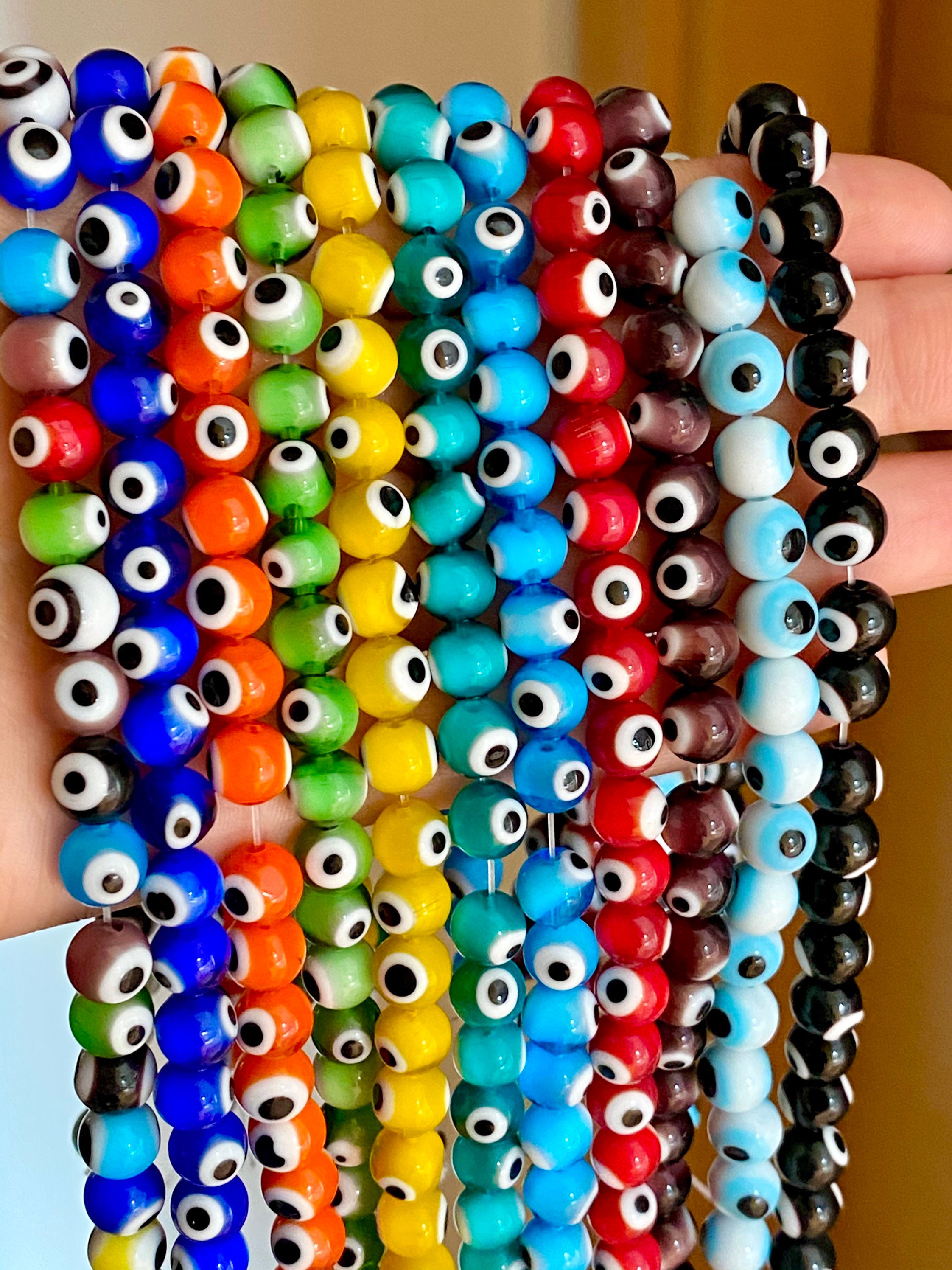 8mm Evil Eye Round Bulk Beads Turkish Glass Evil Eye Mix Etsy