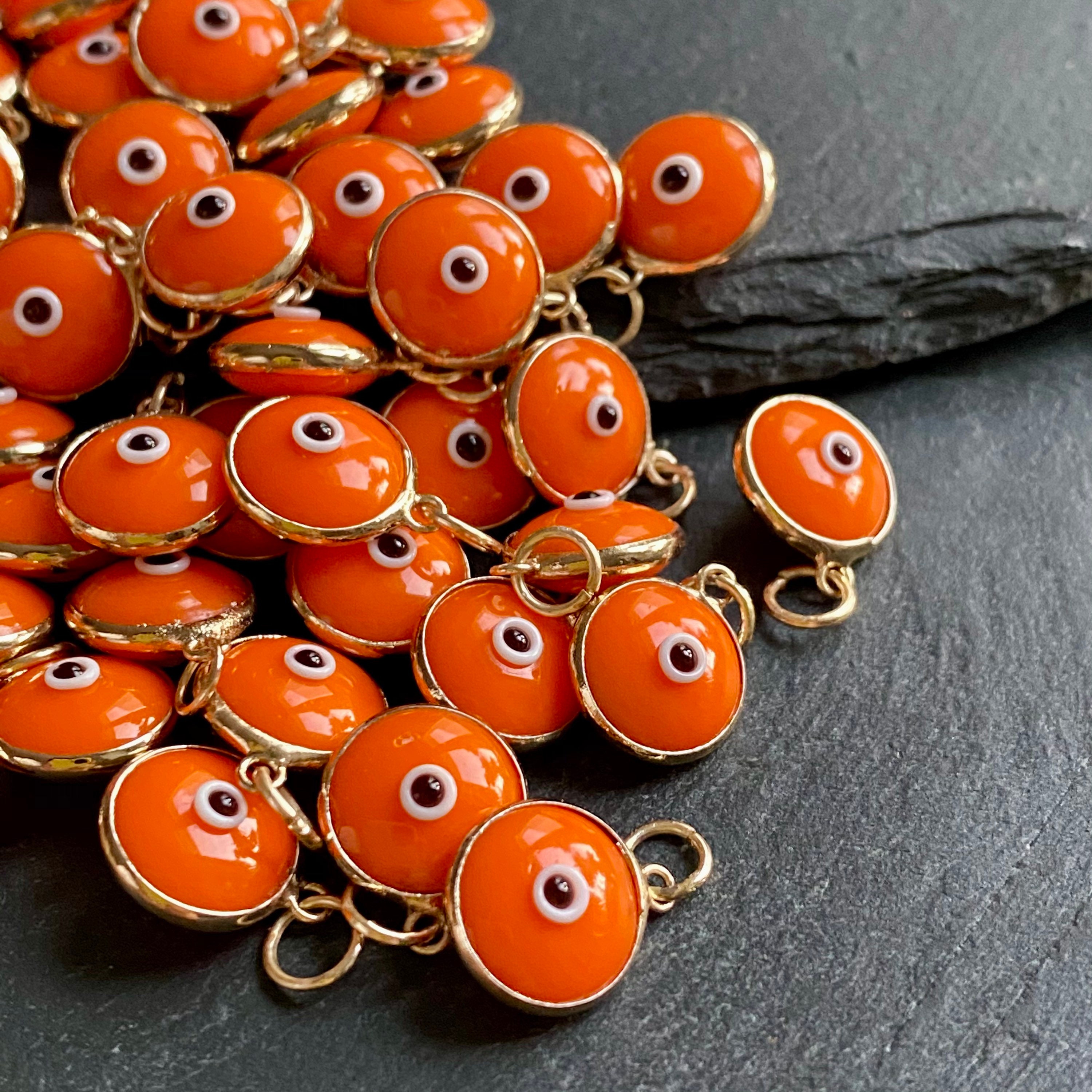 Gold Plated Evil Eye Bead Round Evil Eye Glass Evil Eye Etsy