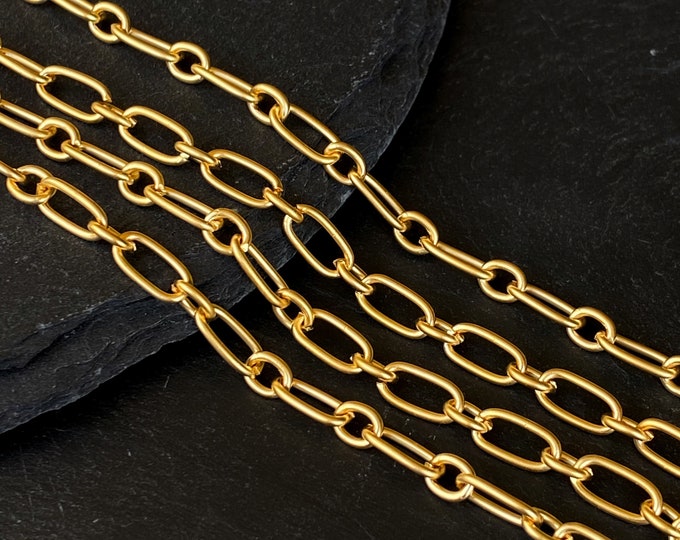 22k Gold Plated Figaro Curb Chain Stainless Steel Figaro Etsy