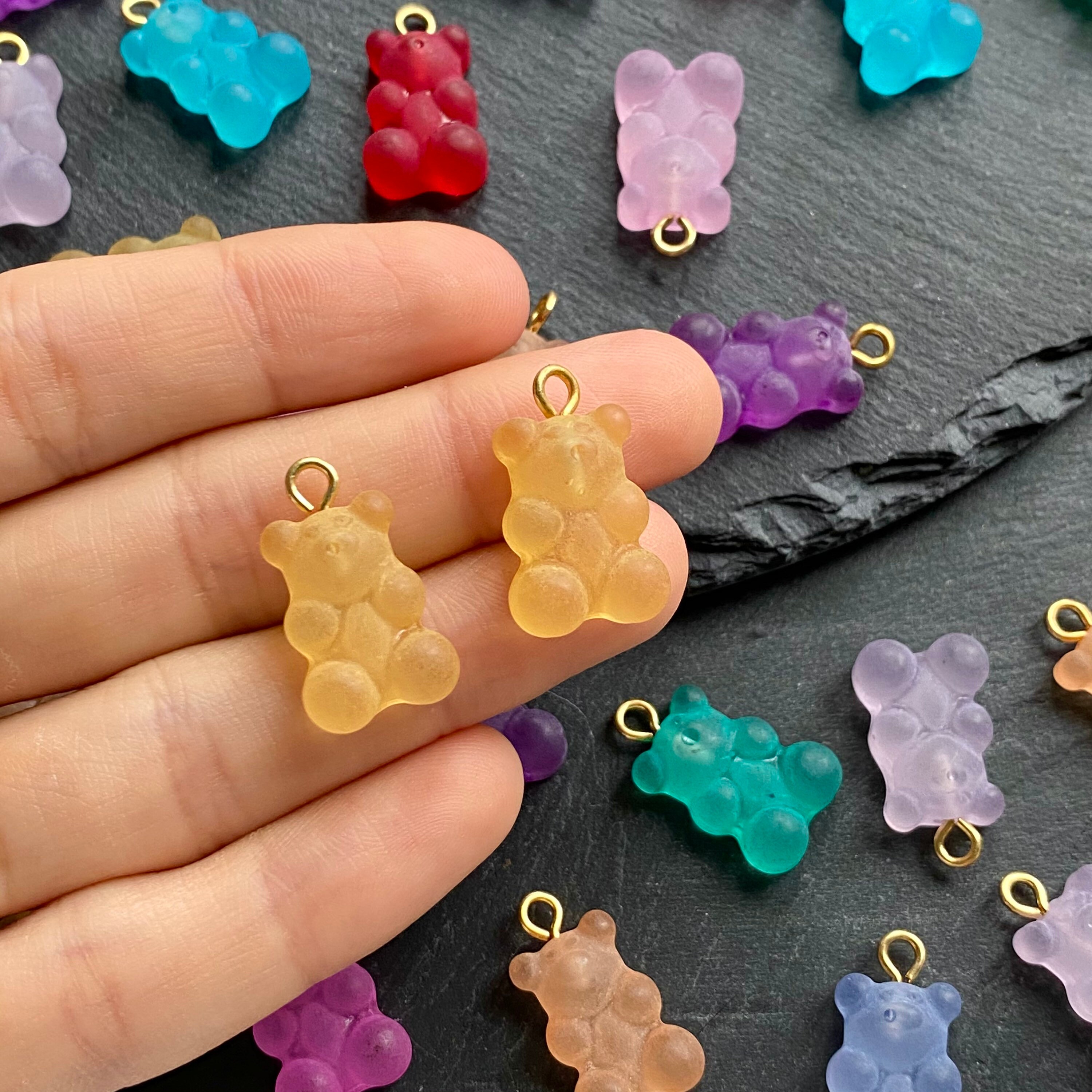 2pc BULK Gummy Bead Resin Charms Gummy Bear Earring Supplies Etsy