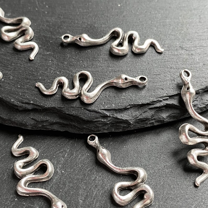 Silver Plated Snake Pendant for Making Jewelry Silver Snake Etsy