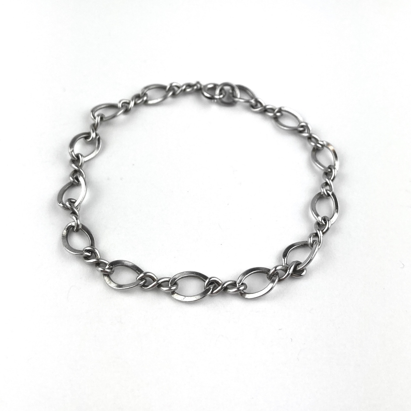 Sterling Silver Chain Bracelet Vintage Charm Bracelet | Etsy