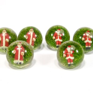 6 handmade resin rings set round Santa Claus Christmas plastic rings collection funky Christmas jewelry handmade 90s