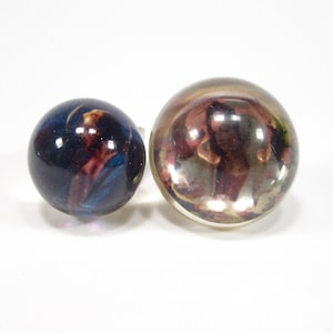 Holy 90s synthetic resin rings set of 2 pieces round Jesus Maria plastic rings funky Christmas jewelry handmade 90s
