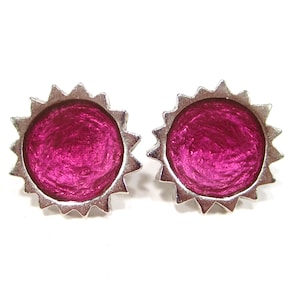 Vintage 90s sun clip silver pink manganese resin retro cold enamel Cologne 1996