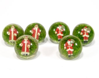 6 handmade resin rings set round Santa Claus Christmas plastic rings collection funky Christmas jewelry handmade 90s