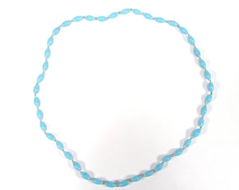 Original 60er Jahre Glasperlenkette hellblau Vintage Perlenkette 60er Jahre 50s Style Perlen Blau Kette