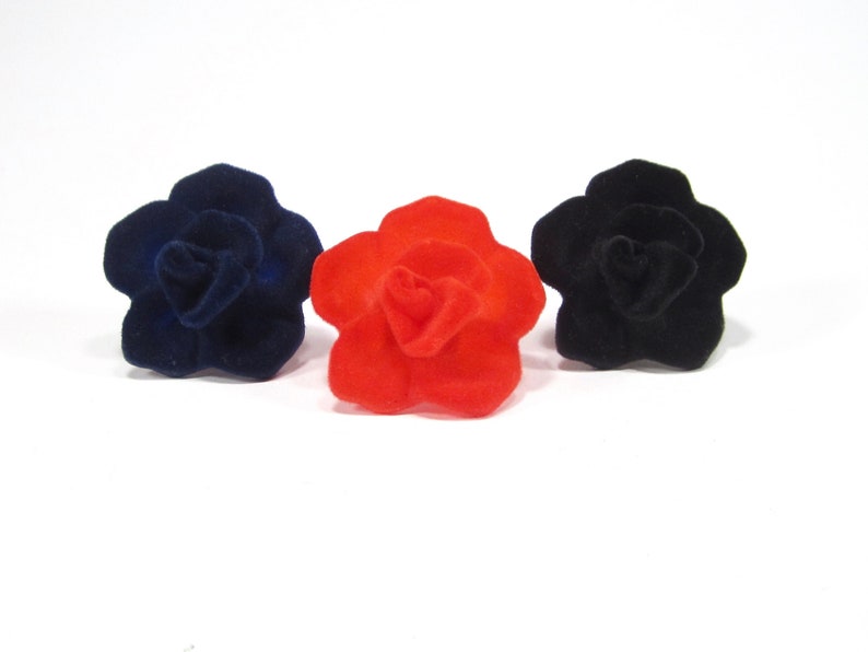 blue Giant statement rose ring 5 cm set of 3 pieces 90s