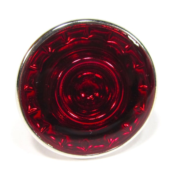 Vintage ring wheel red resin red bright red retro Kaltemail Cologne 1996