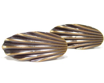 Vintage ear clips mermaid earrings bronze retro 70s earrings 4.6 x 2.1 cm made in Germany