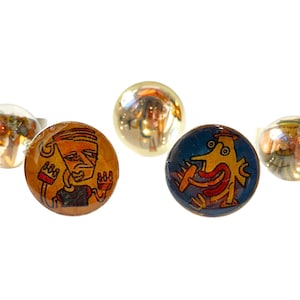 Cool pop art 90s rings set 5 pieces Jim Avignon art jewelry resin rings plastic rings funky handmade 90s