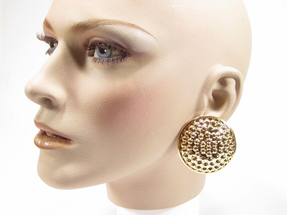 Boucles D'oreilles Vintage Dorées à Clip - Longueur 2,5 Cm, Occasion En Très Bon état, Style Ancien