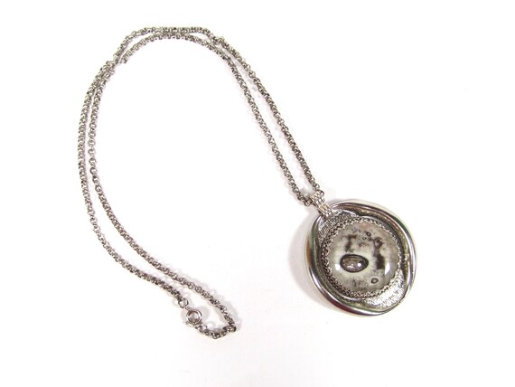 80s Vintage Silver Drape Chain Bib Necklace / Multistrand