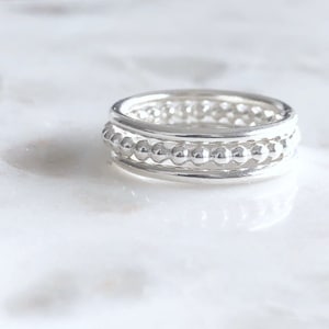 Bubble Sterling Silver Stacking Ring Set, Stacking Ring, Sterling Silver Ring Set