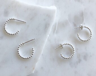 Sterling Silver Bubble Hoop Earrings