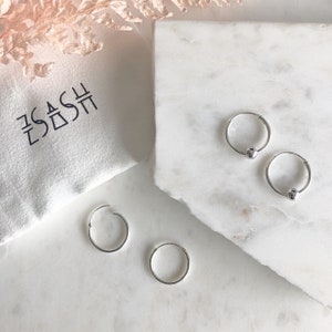 Sterling Silver Ball Hoop Earrings