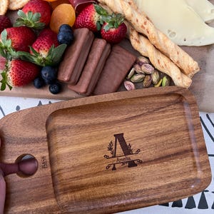 Personalised Mini Cheese and Wine Board, Grazing Board, Snack Tray, Engraved Cheeseboard