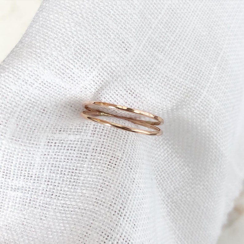 2 Dainty 14k GoldRose Gold Filled Stacking Rings