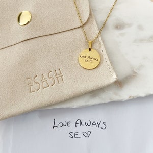 Loved One&#39;s Handwritten Note/Signature/Drawing Pendant Necklace