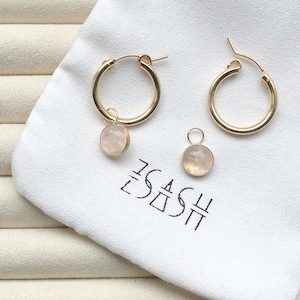 14k Gold Filled Rainbow Moonstone Hoop Earrings, Gold Filled Hoop Earrings, Gold Filled Hoops, Thick Gold Hoops