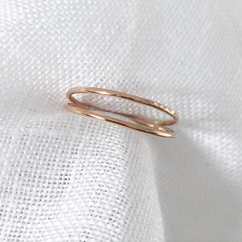 2 Dainty 14k GoldRose Gold Filled Stacking Rings
