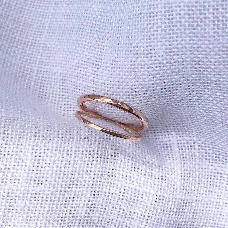 2 Dainty 14k GoldRose Gold Filled Stacking Rings