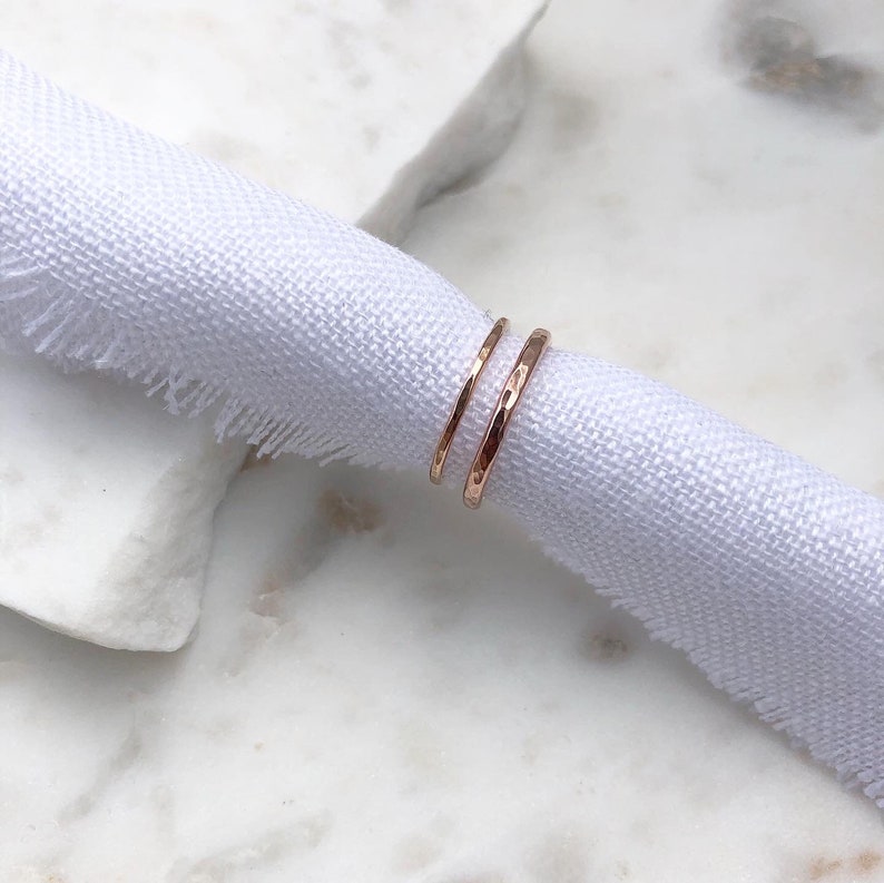 2 Dainty 14k GoldRose Gold Filled Stacking Rings