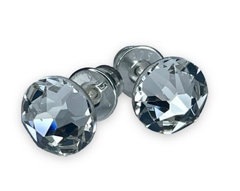 Silber Swarovski Kristall Xirius Crystal Rose mit 925 Sterling Silber Ohrstecker Ohrringe Ohrhänger