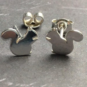 Squirrel Earrings Studs 925 Sterling Silver