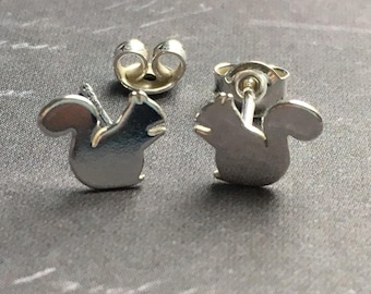 Squirrel earrings stud earrings 925 Sterling Silver