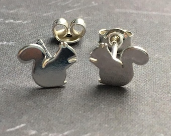 Squirrel Earrings Studs 925 Sterling Silver