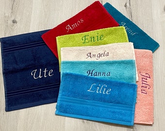 Soap towel 30 x 30 cm with desired name several colors washcloth wash mitt towel