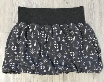 Anchor maritime balloon skirt pump skirt skirt mini skirt size 34/36 reversible skirt