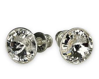 Silver Swarovski crystal with 925 sterling silver stud earrings Rivoli Crystal