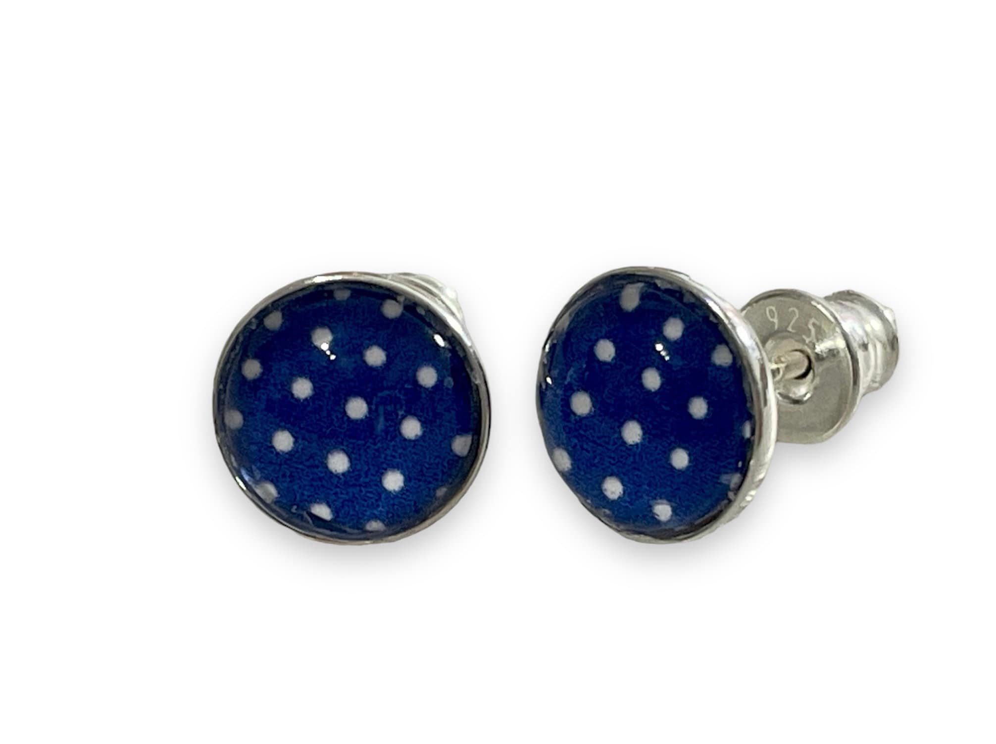 Orecchini A Bottone Shamballa In Argento 925 Con Cristalli Swarovski, Stile Disco Ball Blu, Gioiello Moda Donna