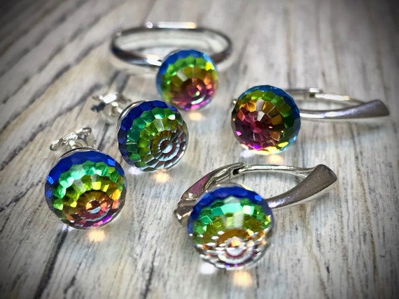 Zest Ball Drop Earrings with Swarovski Crystals for Pierced Ears Golden |  eBay