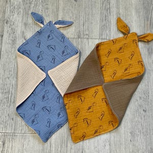 Schmusetuch, Schnuffeltuch Babytuch mit Ohren Musselin Geschenk