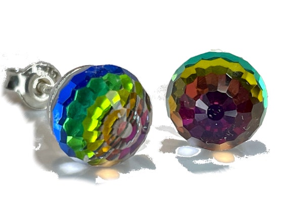 Crystal Ball Stud Earrings Sterling Silver 8mm Made with Swarovski(R) Crystal Balls Crystal Ball Stud Earrings Sterling Silver 8mm Made with Swarovski(R) Crystal Balls