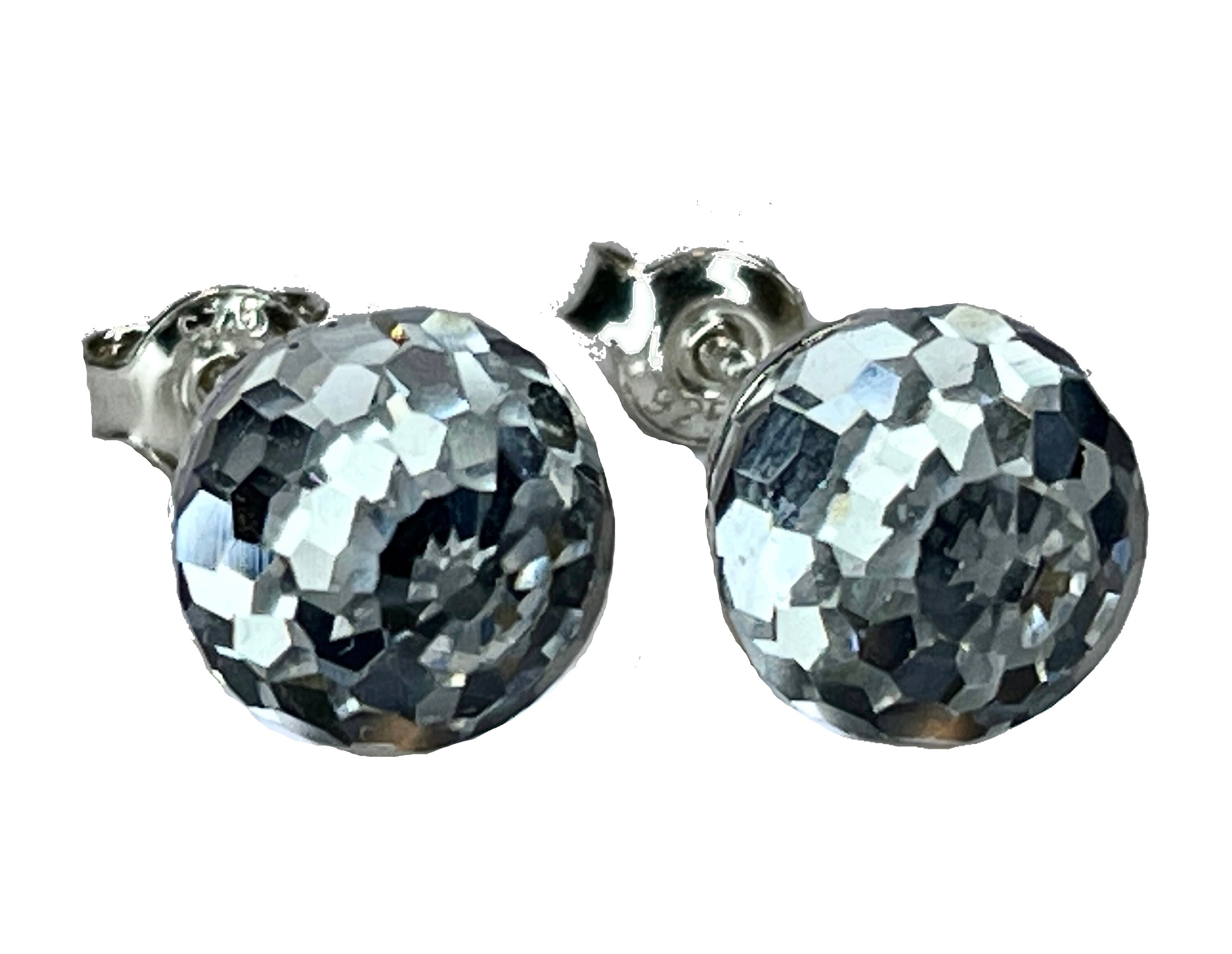 925 silver earrings, clear round Swarovski crystal, sparkly ball | Jewelry  Eshop