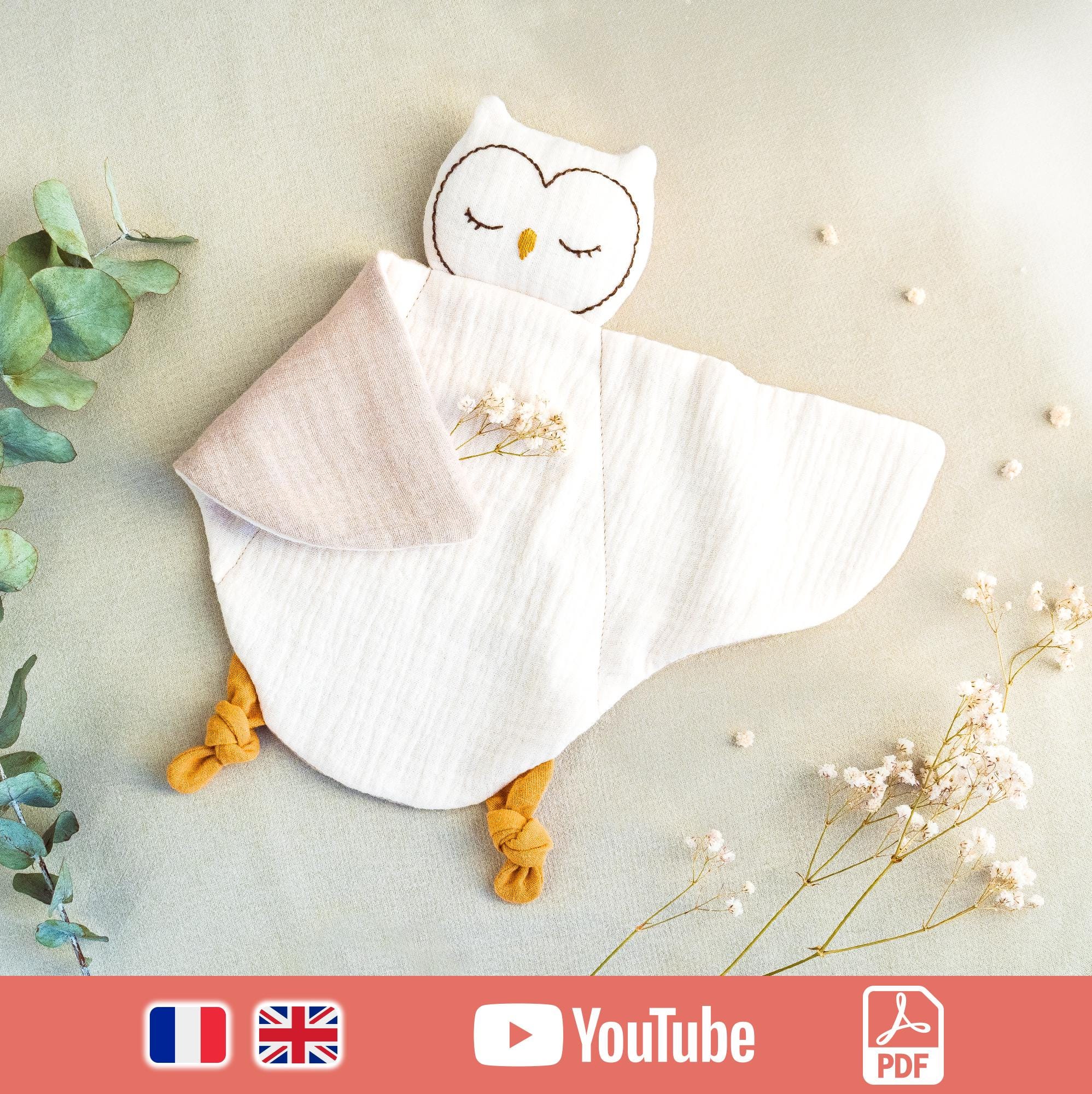 Patron doudou hibou PDF et tutoriel vid&eacute;o fran&ccedil;ais